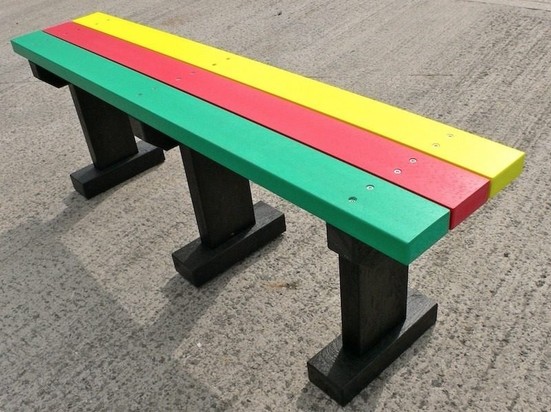 Recycled Plastic Bench  Multicoloured Tees Bench